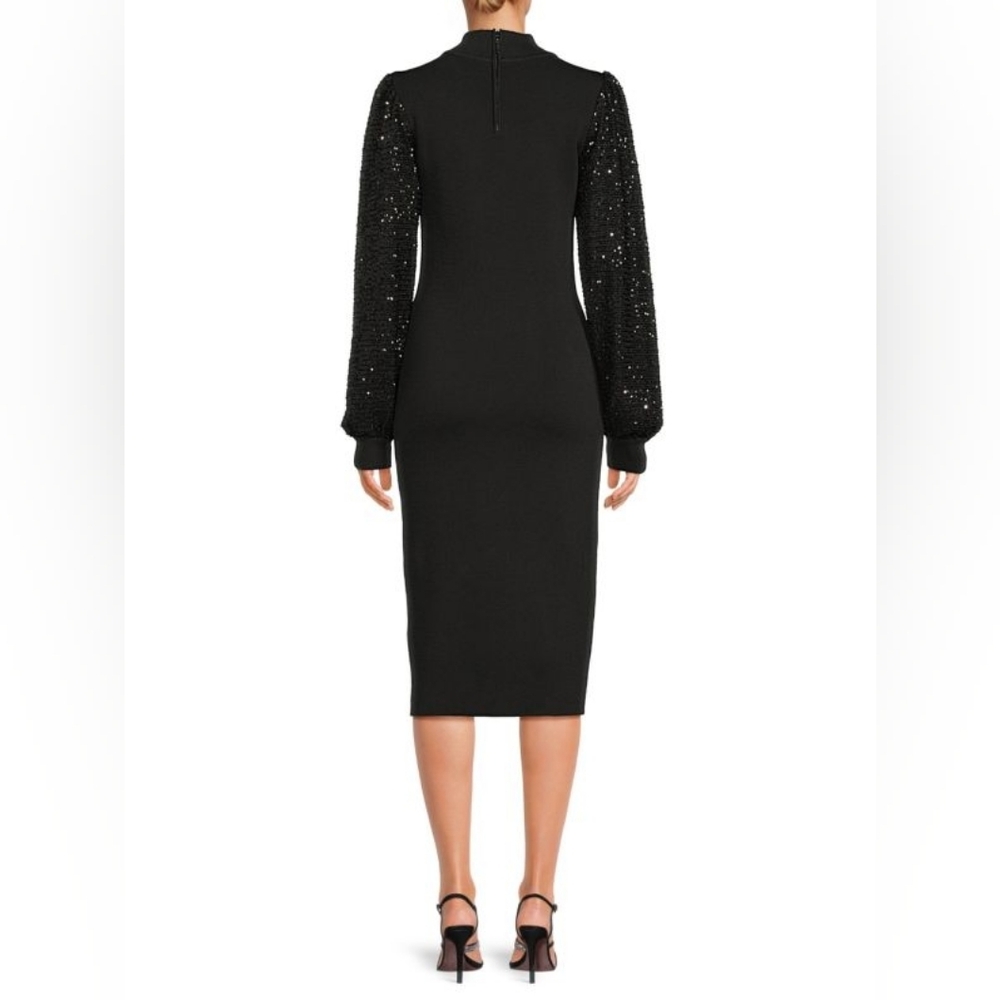 Eliza JSequin Embellished Sleeve Midi Sweater Dress - Picture 2 of 8